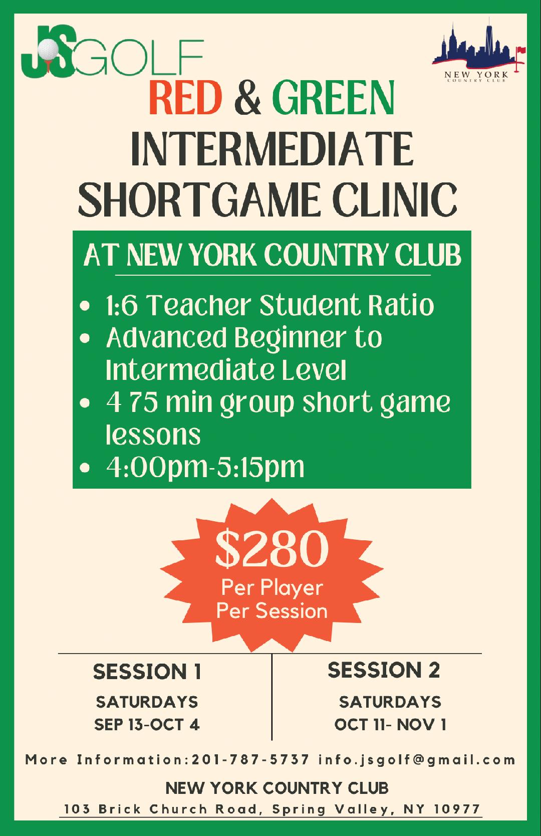 Red & Green Intermediate Shortgame Clinic at New York Country Club